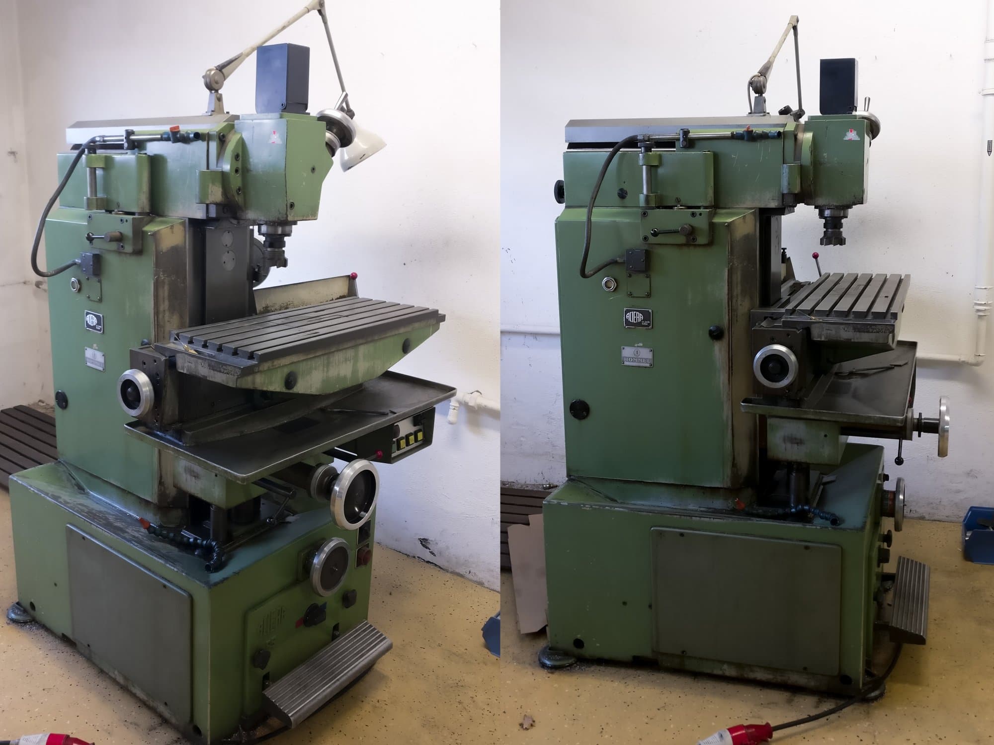 Links zicht  van Aciera F5 machine