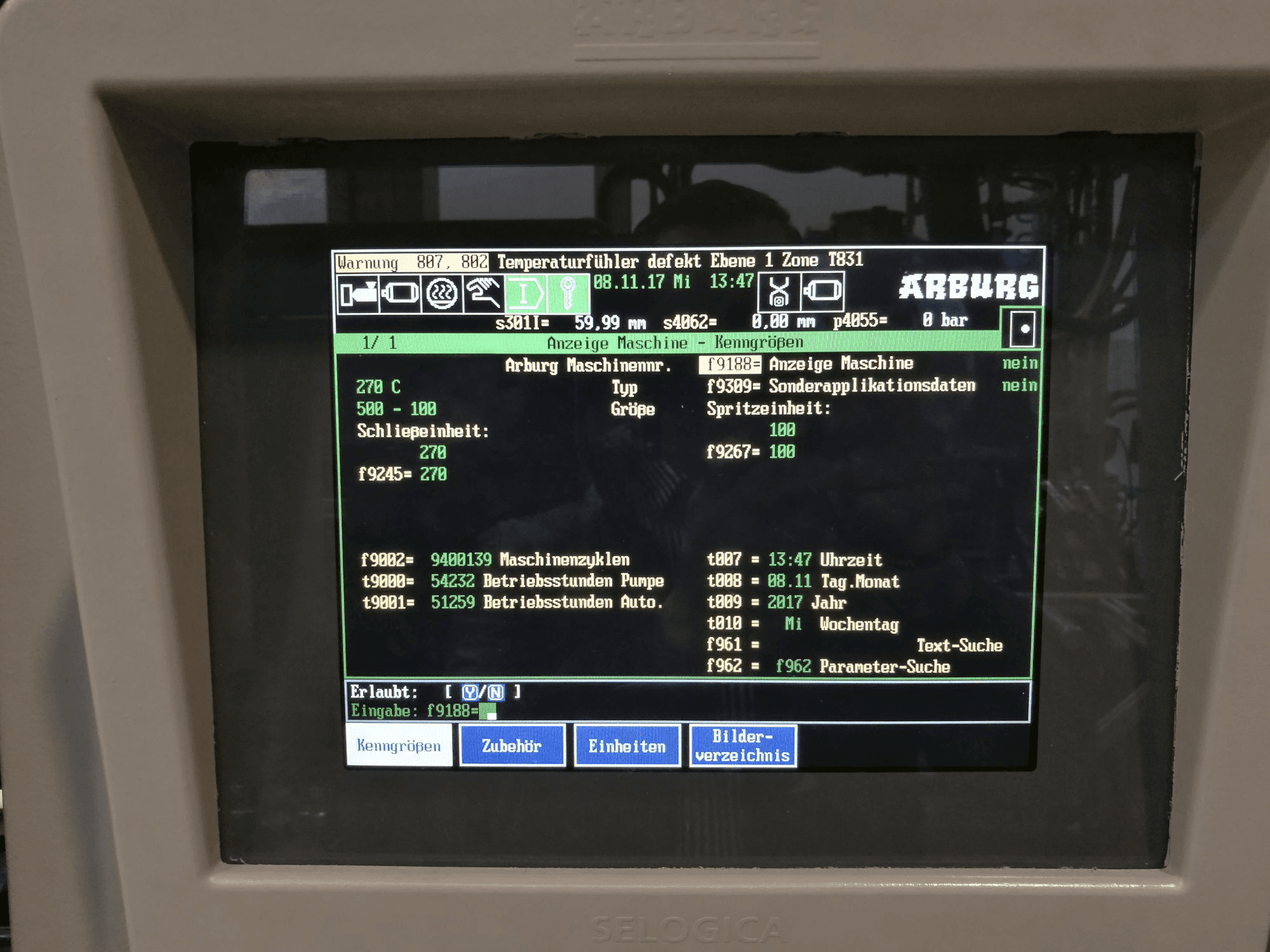 Besturingseenheid  2 van Arburg 270C 500-100 machine